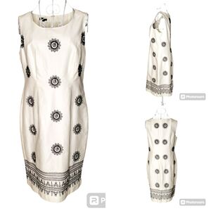 Talbots Embroidered Sleeveless Sheath Dress Size 8 Petite